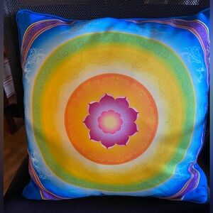 Colorful Mandala Throw Pillow 16x16